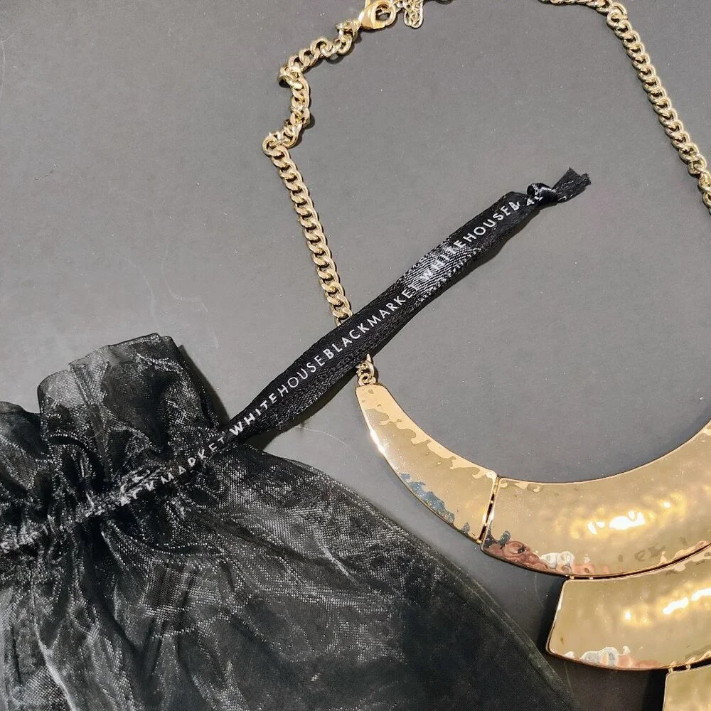 Women's White House Black‎ Market Hammered Tassel Silver Necklace